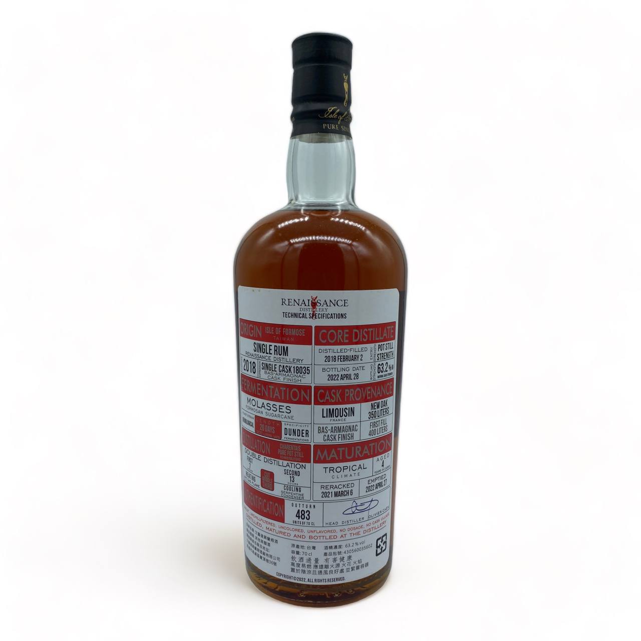 RENAISSANCE 2018 Bas-Armagnac Cask 18035