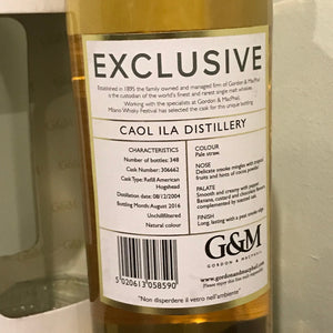 G&M Caol Ila 2004 11YO (bottled for Milano Whisky Festival 2016 & Bar Metro)